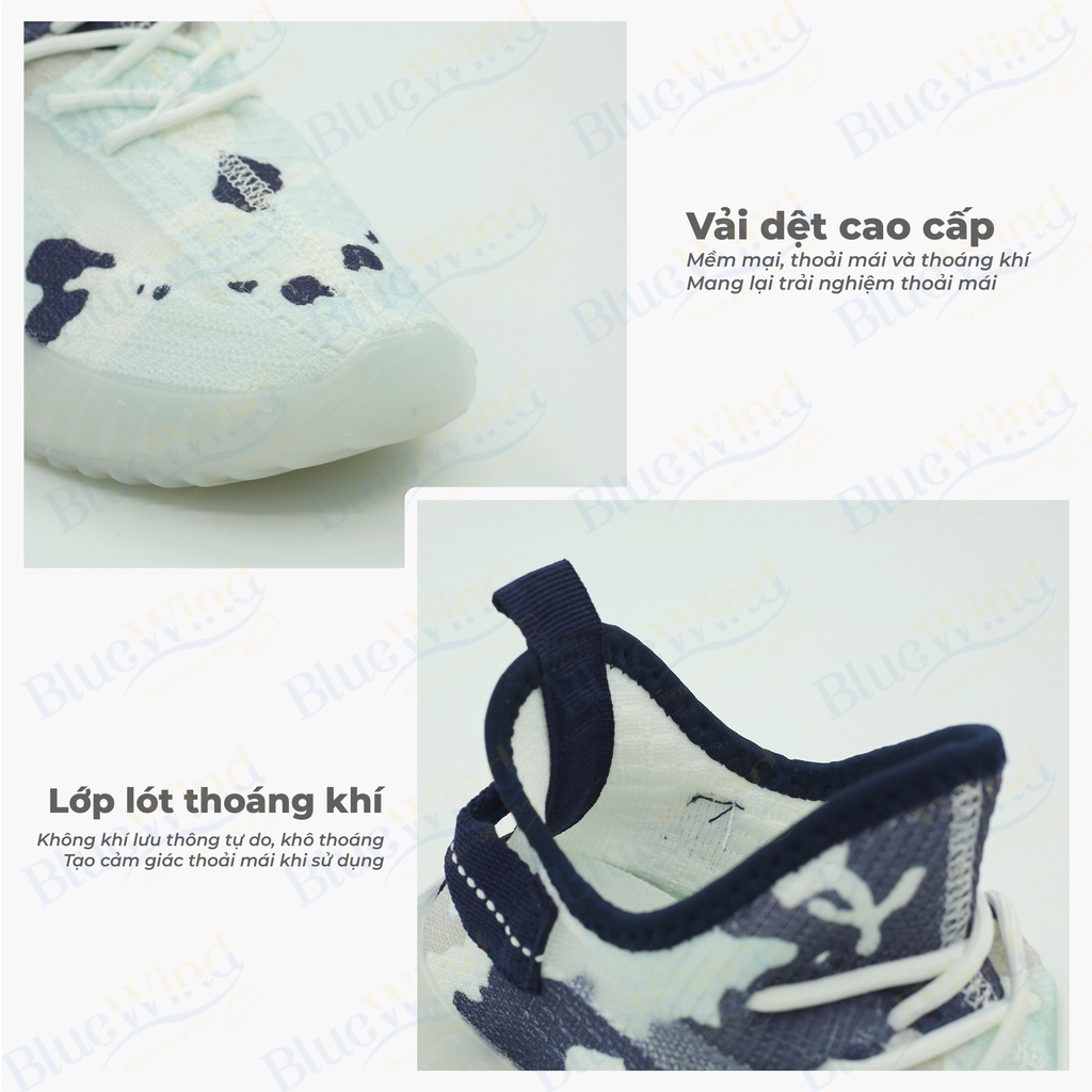 Giày Thể Thao Nữ Đế Cao Sneaker Vải Co Dãn Đế Êm Thích Hợp Đi Làm, Đi Chơi, đI Học BLUEWIND 68820