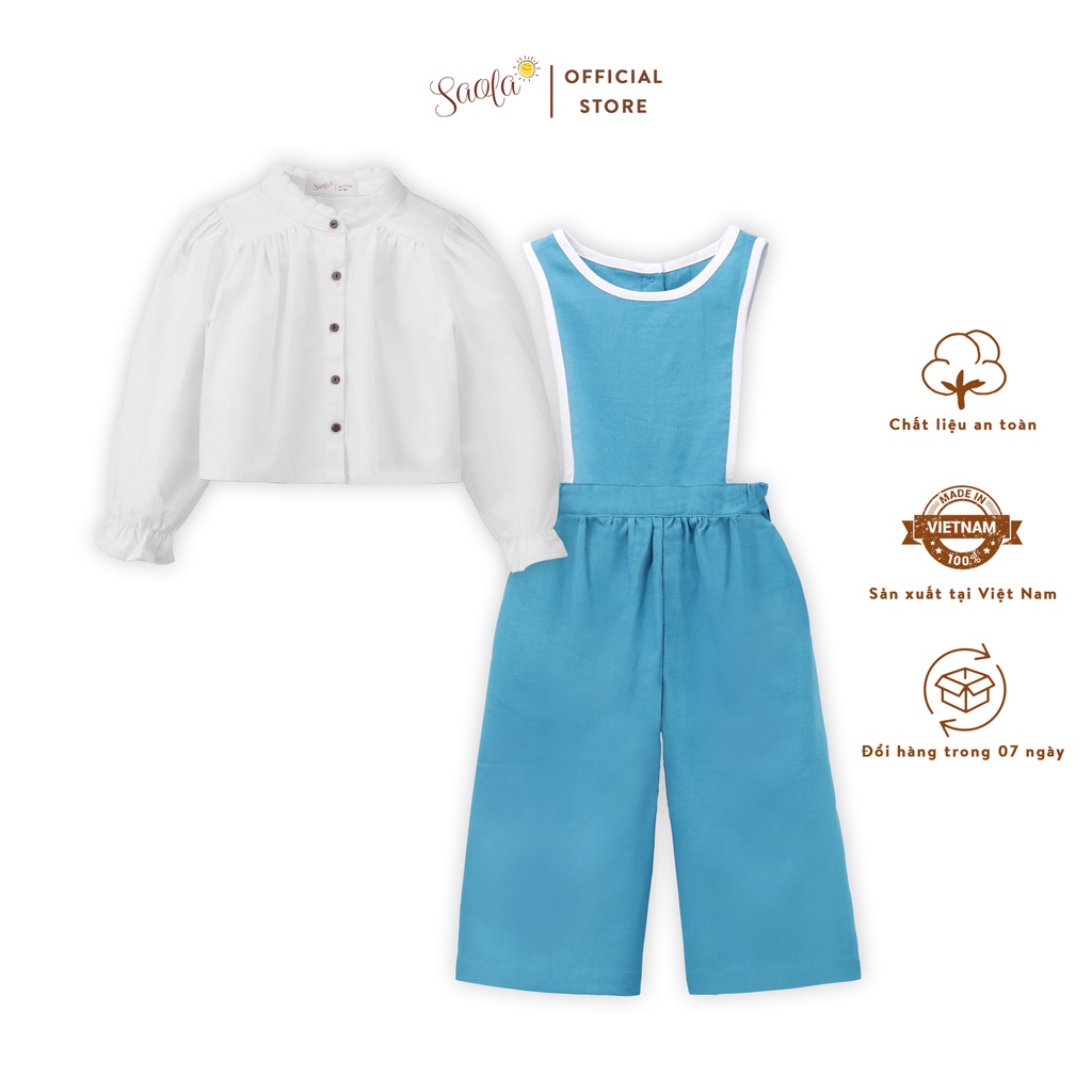 Bộ Quần Áo Cho Bé Gái | SAOLA KIDS CLOTHING | Chất Liệu Linen Cao Cấp | 2 Màu | 1-6 Tuổi | CB001