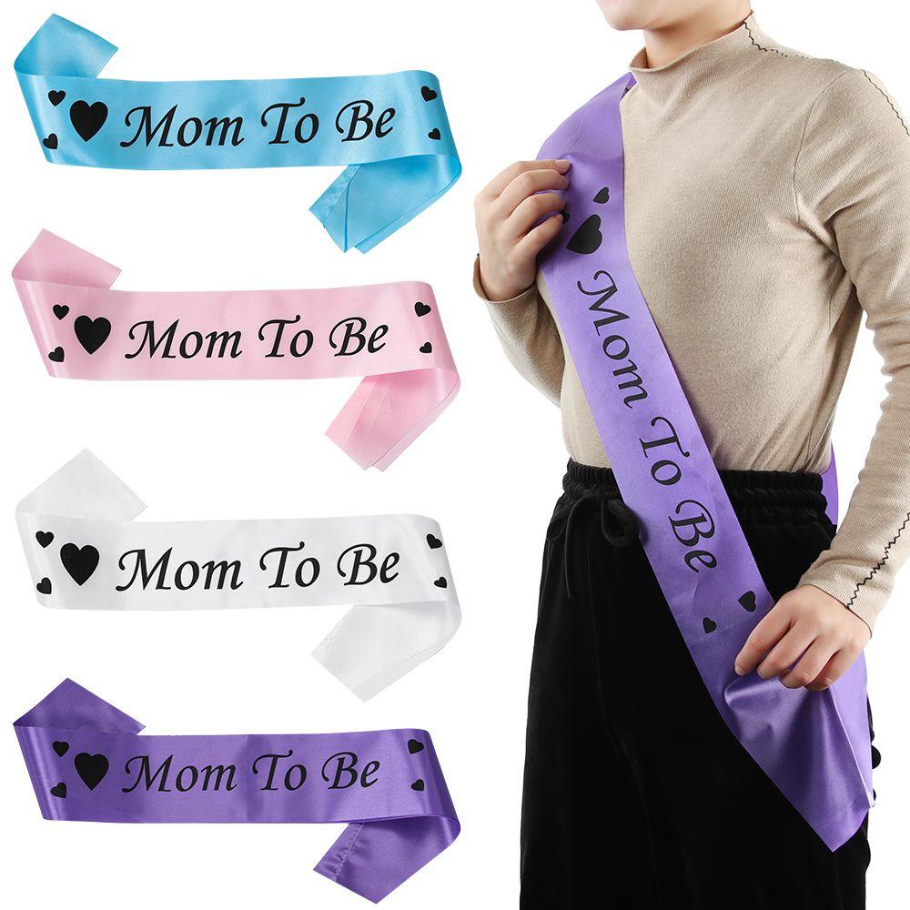GOGOUP Băng Đeo Chéo Màu Xanh Dương Hồng In Chữ Mom To Be Dành Cho Bé Trai Và Bé Gái