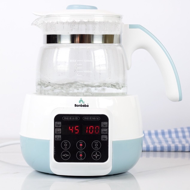 Bình đun nước pha sữa bonbebe bb41 1.2l thông minh Siêu tốc Khử Clo