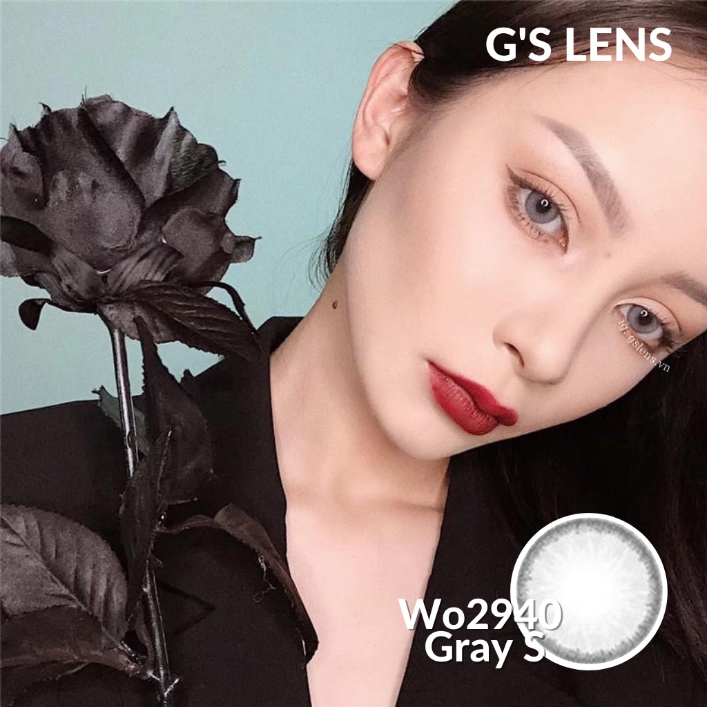 Lens Mắt Kính Áp Tròng Xám Tây Best Seller Giãn Ít Size S 14.2mm Có 0 Đến 6 Độ Cận WO2910 Gray G'S LENS