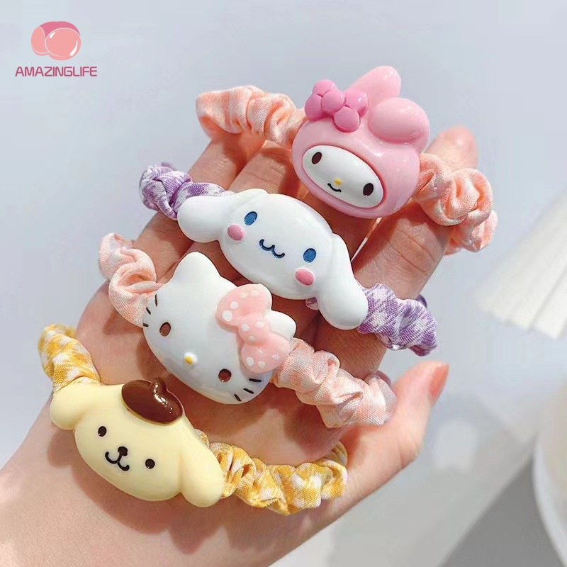 Dây Buộc Tóc Cỡ Lớn Họa Tiết Hoạt Hình Phong Cách Hàn Quốc Xinh Xắn