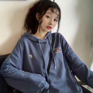 Áo nỉ Hoodie tay dài dáng rộng thiết kế năng động hợp thời trang cho nữ