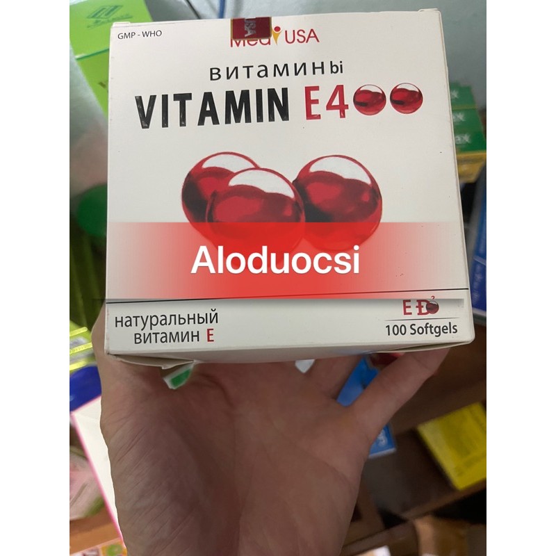 VITAMIN E 400 ĐỎ,KÈM LÔ HỘI GIÚP SÁNG DA,ĐẸP DA (100viên)