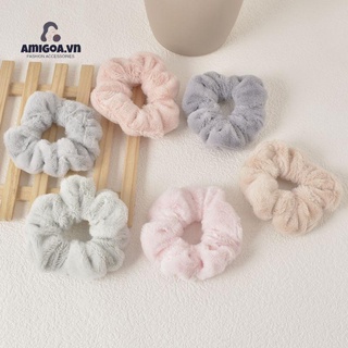 Dây Cột Tóc Lông Thỏ Mềm Mại Giữ Ấm Dễ Thương