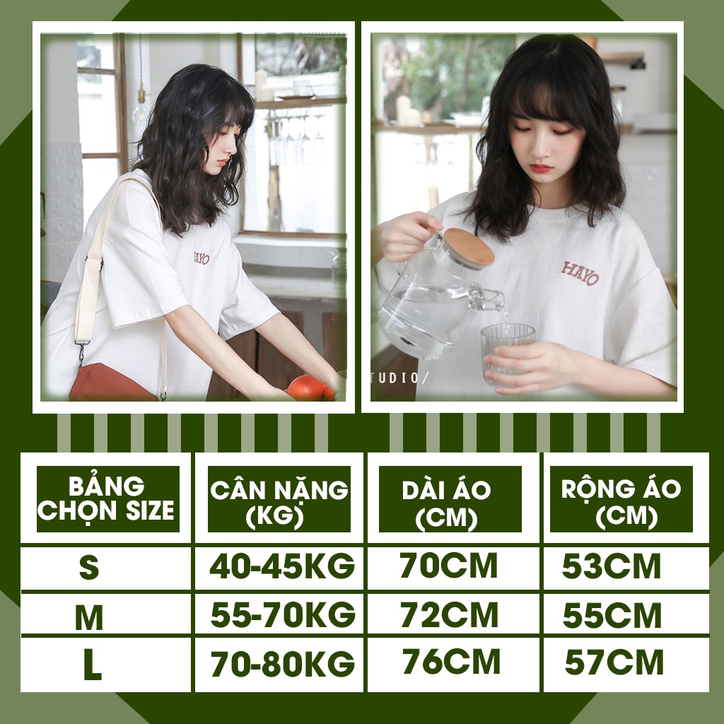 Áo Thun Nam Nữ Unisex Tay Lỡ Chất Cotton Form Rộng In Chữ Hayo Mặc Mùa Hè Thoáng Mát NILO