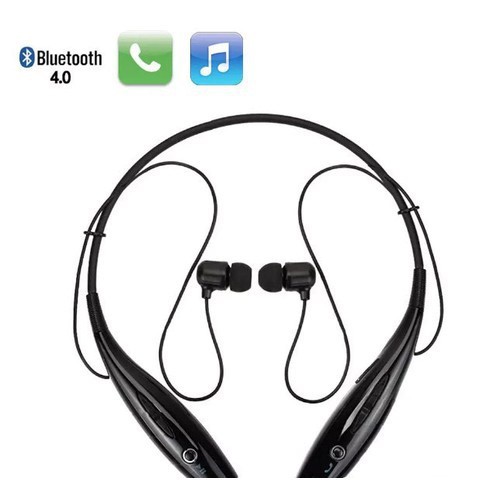 Tai Nghe Bluetooth choàng cổ HBS 730 Màu Đen Có Dây Đeo Kết Nối Bluetooth Cho Mọi Điện Thoại  âm thanh nổi Hi-Fi
