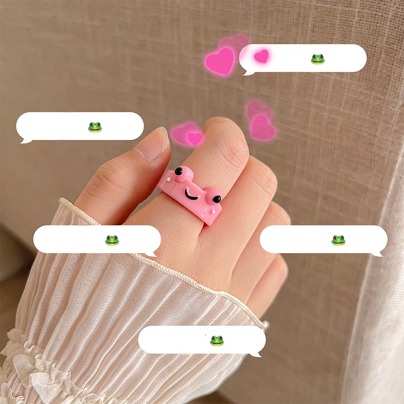 Set 520 Nhẫn Acrylic Hình Chú Ếch Dễ Thương