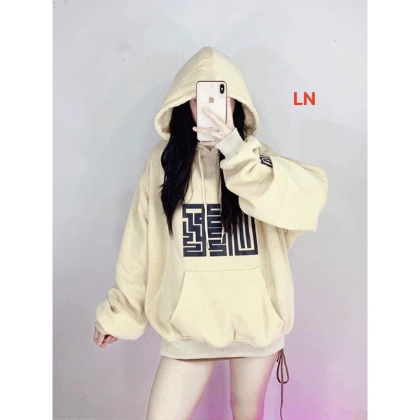 Áo hoodie ma trận in tay mũ LN11