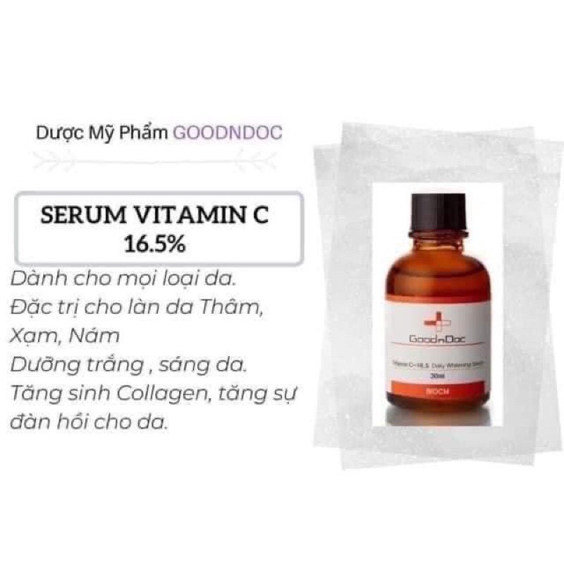 (CHÍNH HÃNG) Serum GoodnDoc Vitamin C 16.5 Sáng Da Chống Lão Hóa - 30ml