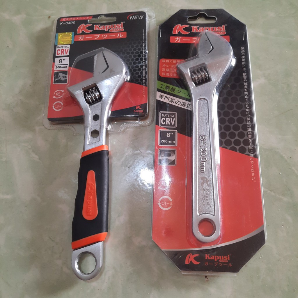 Mỏ lết 8 inch Nhật cao cấp KAPUSI Mạ crom không rỉ sét