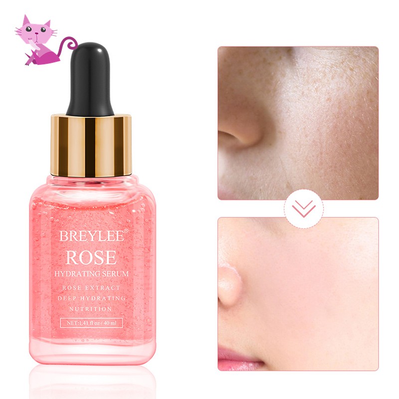 VVBK 40ml Rose Deep Hydration Face Essence Moisturizing Rose Essence with Rose Petals Extract Facial Skin Care