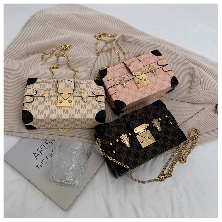 Túi đeo chéo JASMIN NOIR dây xích phong cách retro thời trang trẻ trung cho nữ