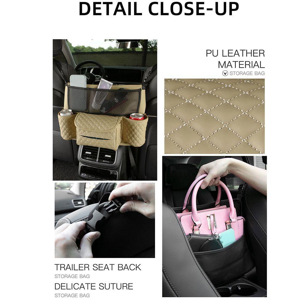 Túi Da PU Đựng Vật Dụng Đa Năng Gắn Ghế Ngồi Xe Hơi