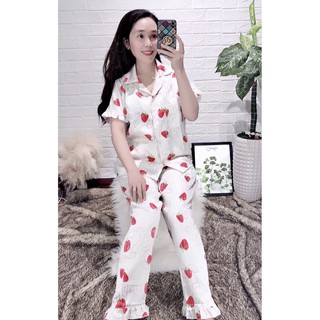 BỘ LỤA GẤM TAY NGẮN QUẦN DÀI
