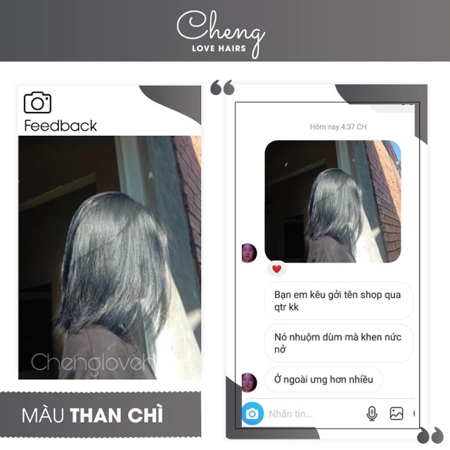 Thuốc Nhuộm Tóc Màu THAN CHÌ Không Tẩy | Chenglovehair, Chenglovehairs