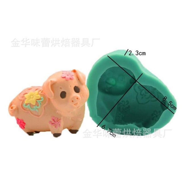 Khuôn heo silicone làm bánh trung thu và thạch rau câu