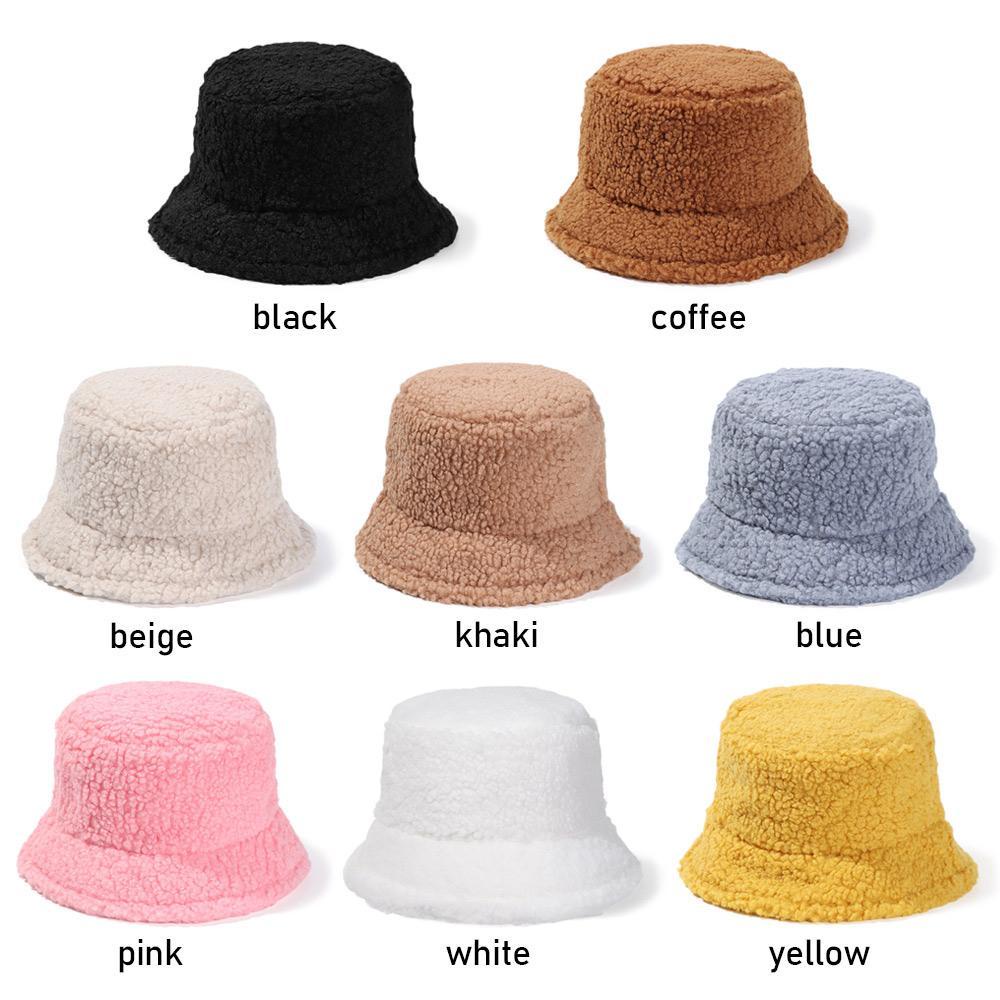 Mũ Bucket Chất Liệu Lông Giả Mềm Mại Thời Trang Mùa Đông