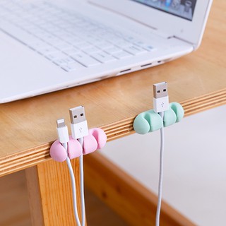 2 Chiếc Để Bàn Tự Dính Dây Sửa Chữa Cáp Thiết Bị Cố Định Kẹp Máy Tính Để Bàn