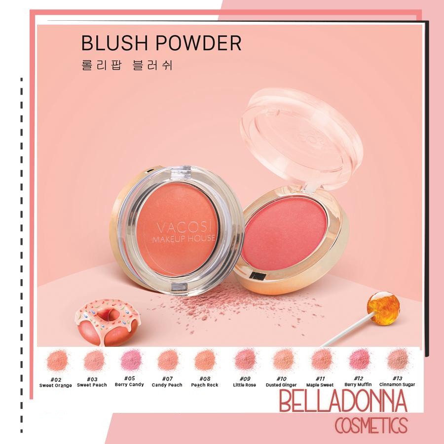 [CHÍNH HÃNG] Phấn má hồng dạng hộp Vacosi LOLIPOP BLUSH POWDER 5g