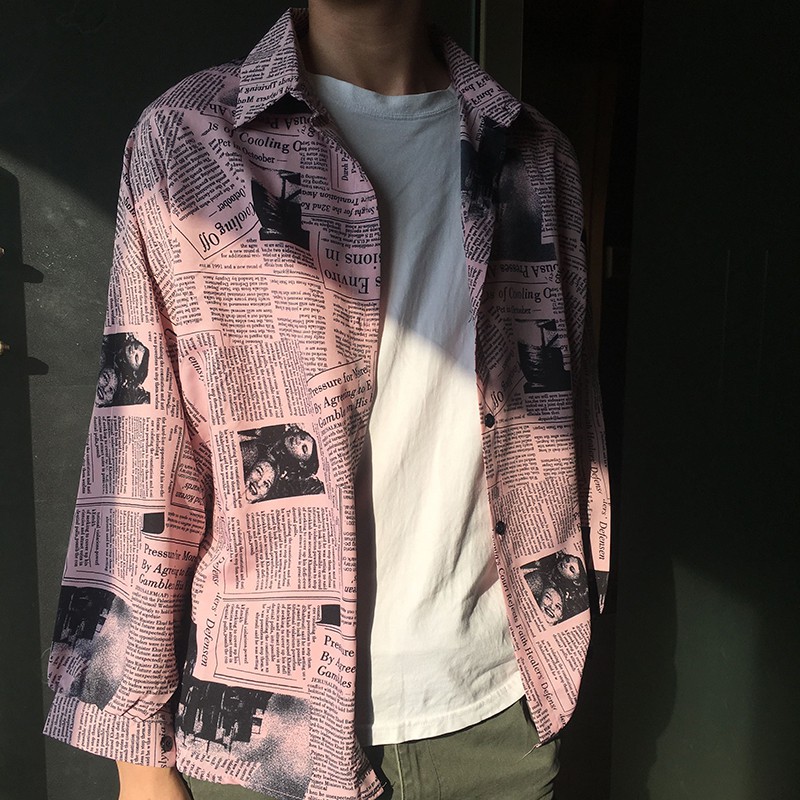 Áo sơ mi nữ tay dài in hình báo | BigBuy360 - bigbuy360.vn