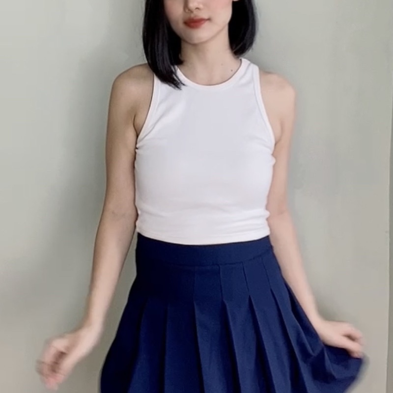 Áo ba lỗ croptop thun gân. Phông body dáng ôm trơn - Audrey Studio