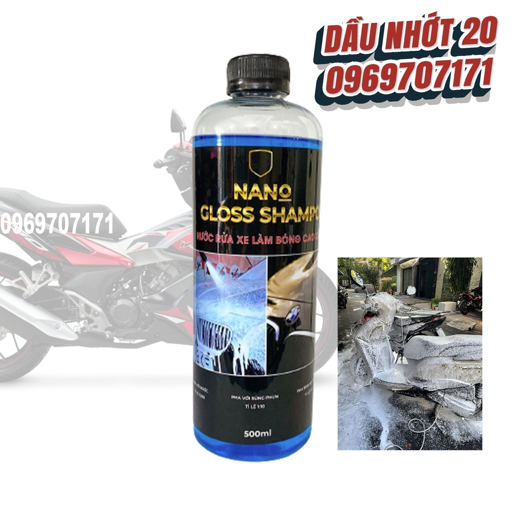 Nước Rửa Xe Nano Gloss Shampoo Hàng Nhập Khẩu 500ml, hàng xịn giá tốt, hàng xịn giá tốt