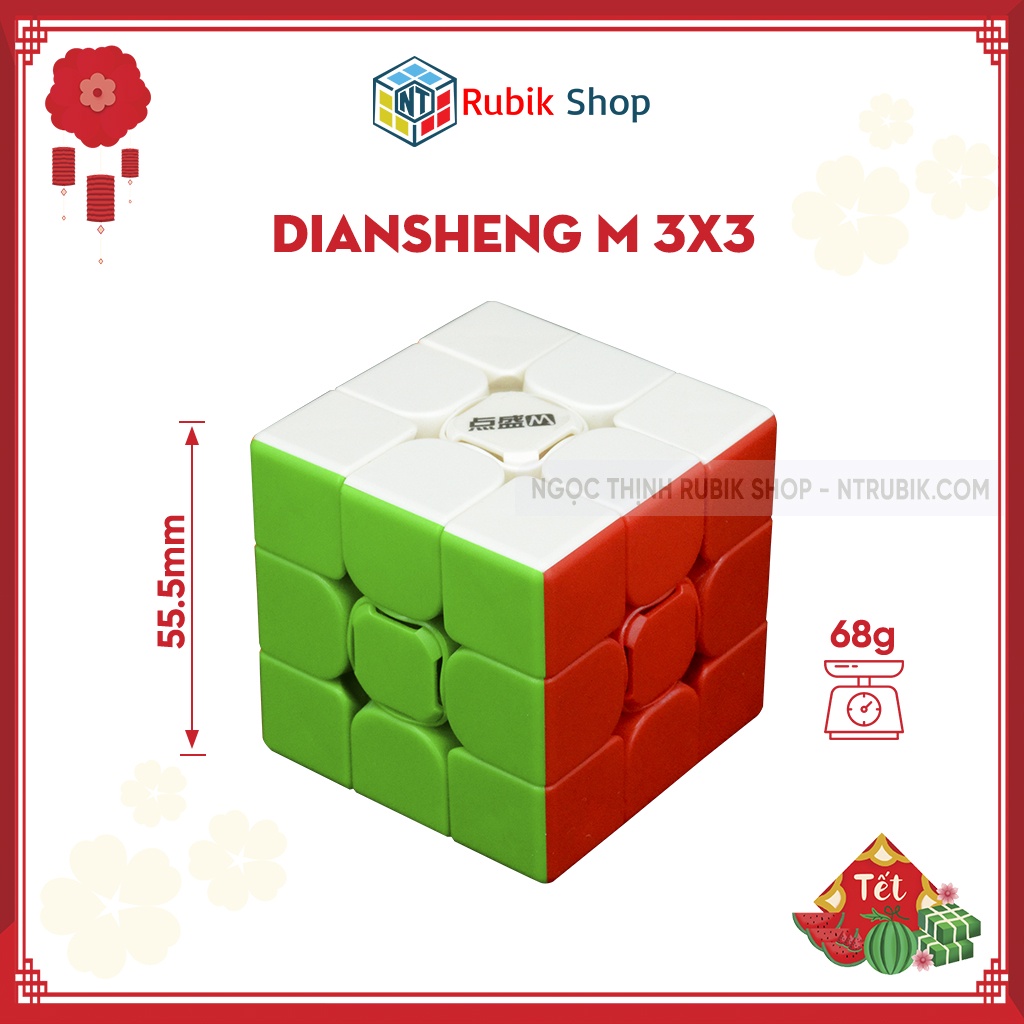 [Rubik 3x3x3] Rubik 3x3x3 Diansheng M Stickerless 2021 (có Nam Châm)