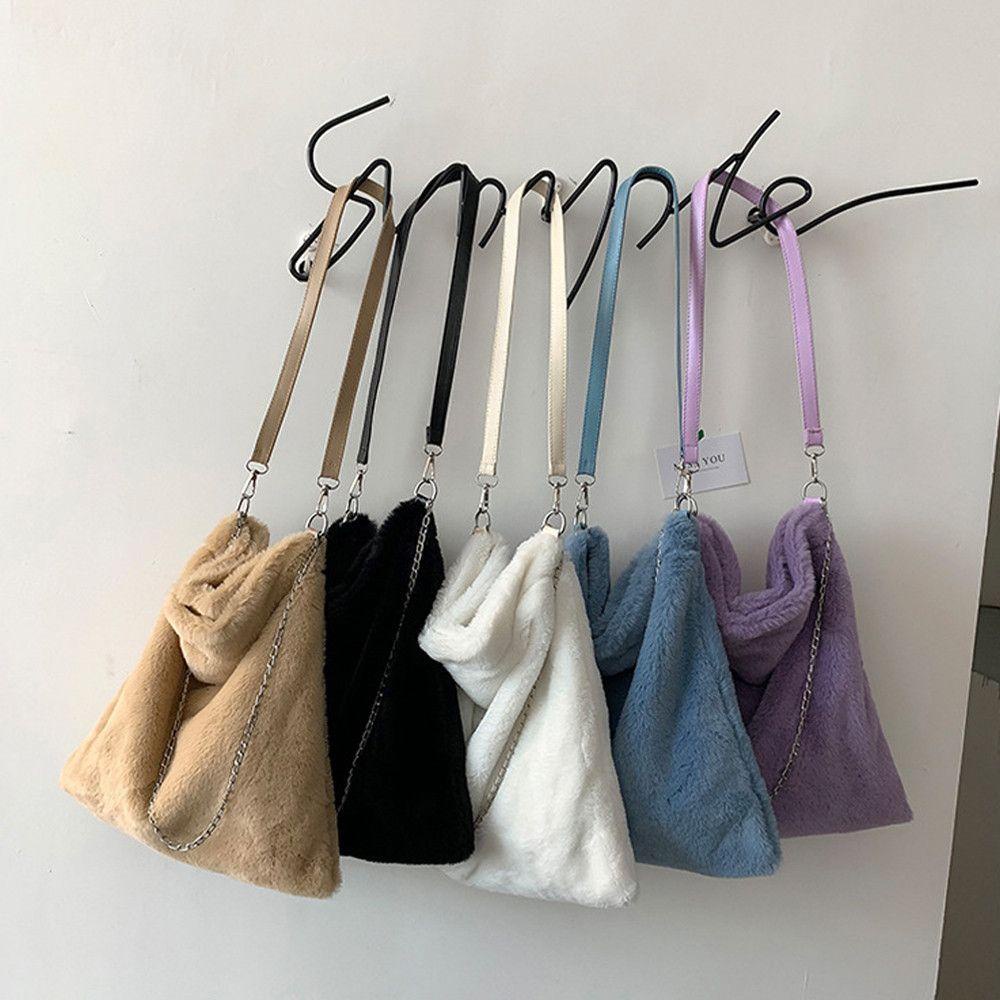 Túi Xách Đeo Vai Phủ Lông Mềm Thời Trang Mùa Đông MIHAN1