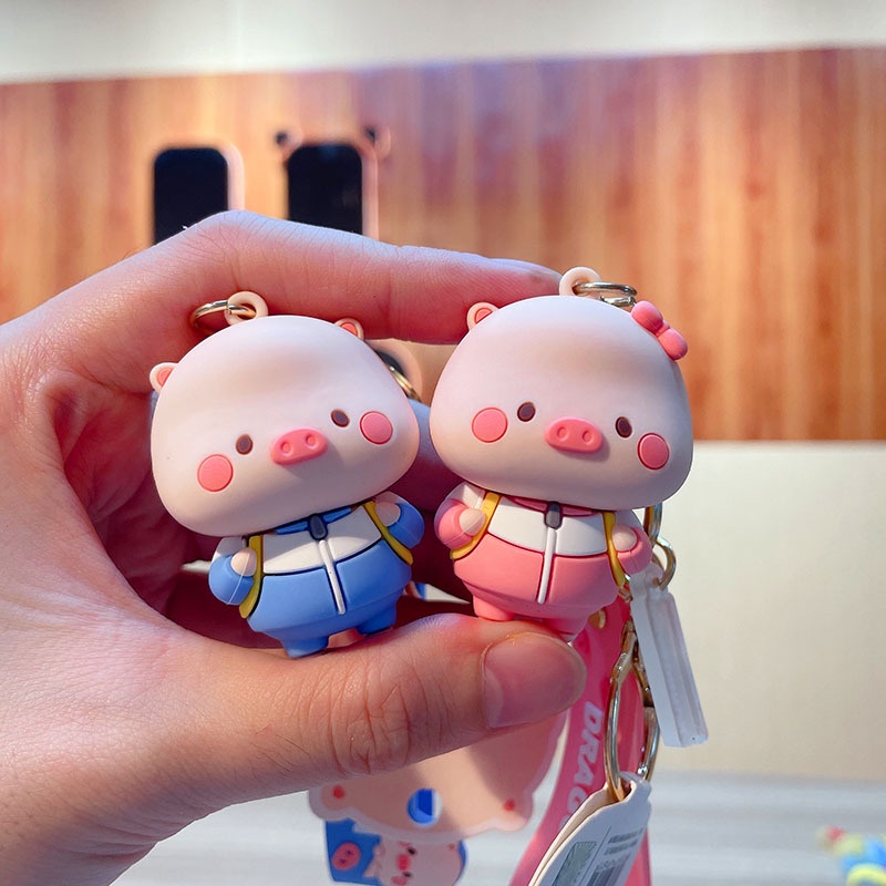 Móc Khóa Nhựa pvc Hình Chú Heo Dễ Thương