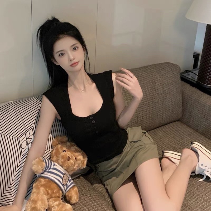 Áo len mỏng ôm body tay hến cổ vuông, Áo kiểu cổ U sexxy co giãn AL8423 - NhiNhi Shop