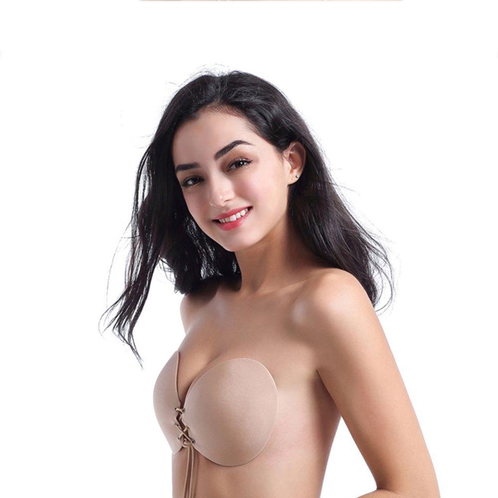 Miếng Dán Ngực Bằng Silicone Siêu Mỏng Thiết Kế Dây Rút Tiện Dụng Cho Nữ