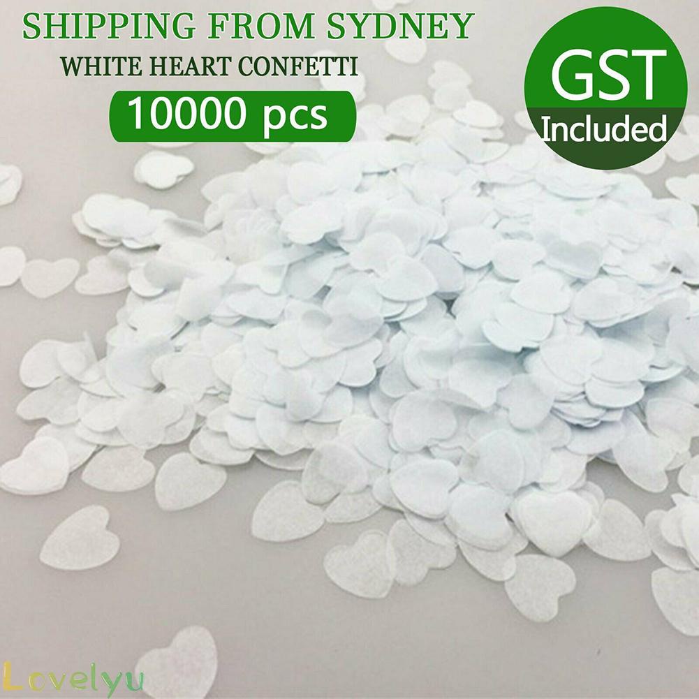 [ FAST SHIPPING ]10000pcs Tissue Paper Biodegradable White Heart Confetti Birthday Party/Wedding