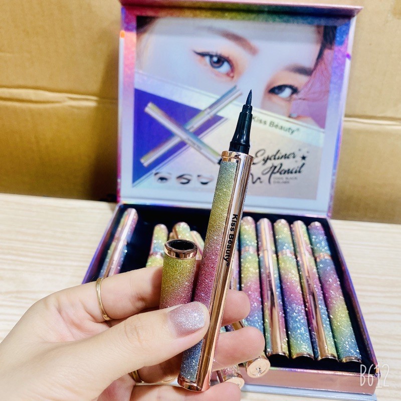 Bút Kẻ KissBeauty Vỏ Nhũ Vàng Sang Trọng dạng lỏng chống thấm nước lâu trôi E3 | BigBuy360 - bigbuy360.vn