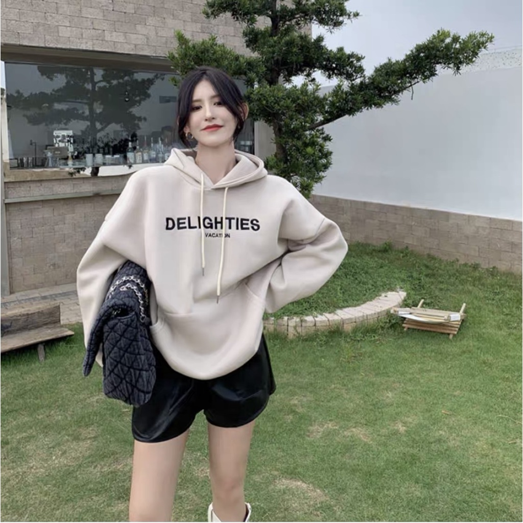 Áo hoodie DELIGHTIES Miuzi nam nữ,áo unisex vải nỉ bông dày DT039