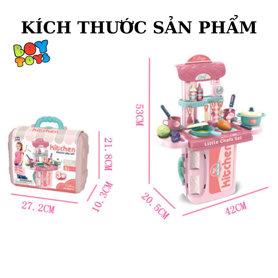 Đồ chơi nấu ăn nhà bếp vali kéo Little Kitchen 2 trong 1 cho bé thỏa sức vui chơi