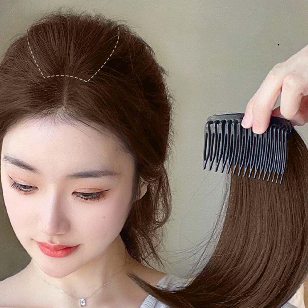 ANEMONE Tóc Giả Thẳng Tàng Hình Bằng Sợi Tổng Hợp Tự Nhiên Thời Trang