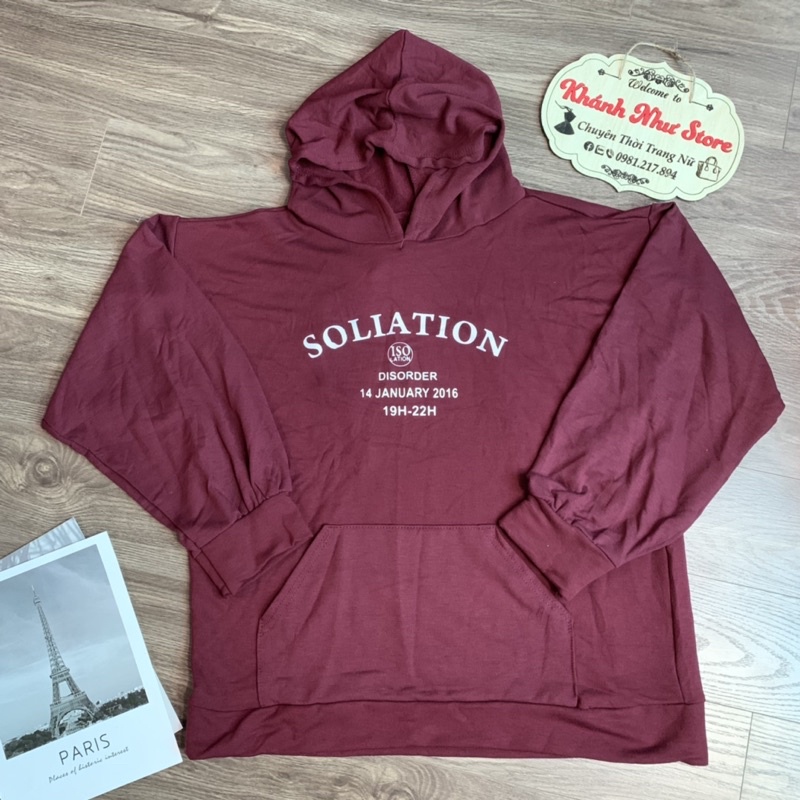 Áo hoodie nỉ da cá in chữ "SOLIATION", Sweater soliation | BigBuy360 - bigbuy360.vn