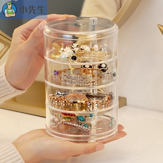 Ông. Hộp Đựng Trang Sức Trong Suốt Có Thể Xoay Được Tiện Dụng