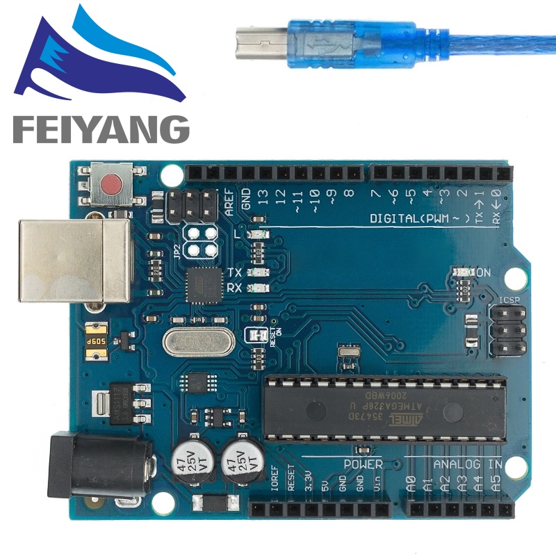 Bảng Mạch UNO R3 Atmel ATMEGA328P Tương Thích Với Ổ Cắm Và Sử Dụng Với USB Arduino