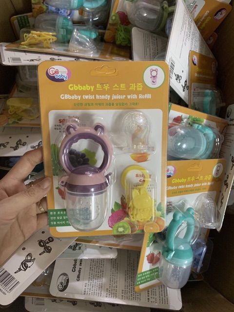 Túi nhai Gb baby Hàn quốc sét 3 túi nhai và dây xích
