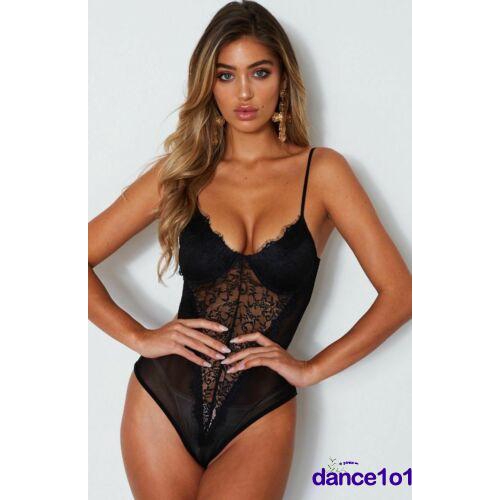 Đồ liền thân không tay cổ V phối ren thời trang quyến rũ cho nữ