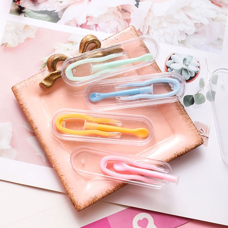 [Hàng mới về] Set hộp đựng kính áp tròng + nhíp + que tiện dụng