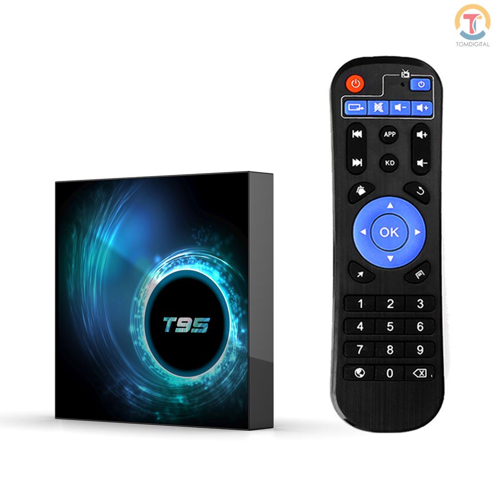 Tv Box T95 Android 10.0 H616 Quad-Core 64 Bit 4k Media Player 6k Hdr H.265 Vp9 2gb / 16gb 2.4g & 5g Wifi Bt5.0 100m Lcd
