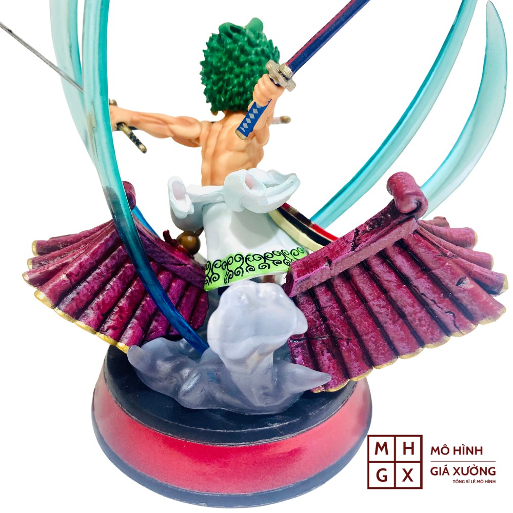 Mô hình One Piece Zoro cởi trần wano trên mái cao 14cm , trạng thái chiến đấu , figure mô hình one piece giá xưởng