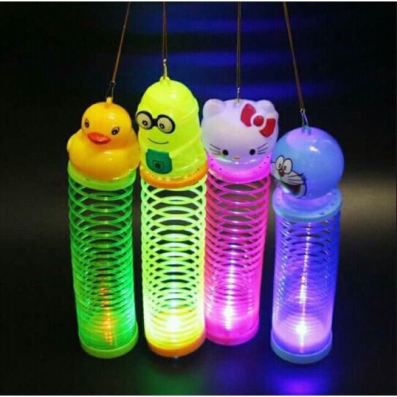 sỉ hộp 12 chiếc lò xo phát sáng hình con vậy có que cầm
