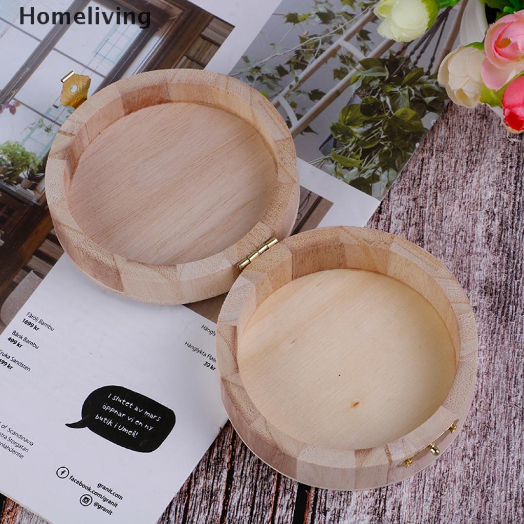 1 Hộp Gỗ Tròn Đựng Trang Sức