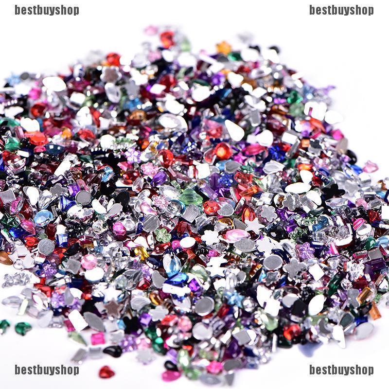 ♪Bbs♪ Set 2000 Hạt Nhựa Acrylic 3D Đính Móng Nghệ Thuật DIY