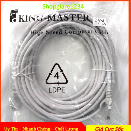 Dây cáp mạng dài 10m bấm sẵn 2 đầu RJ45 CAT5e UTP Kingmaster TY100