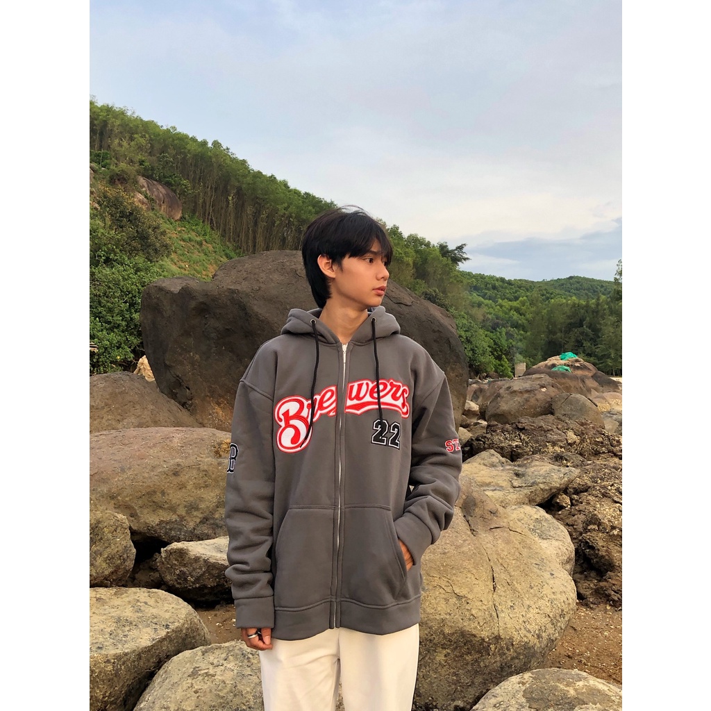 Hoodie dây kéo số 22